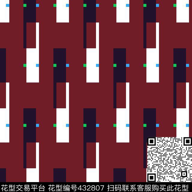 几何方块虚线点传统印花华亿平台下载（图片编号: 432807） - 瓦栏（Walan）