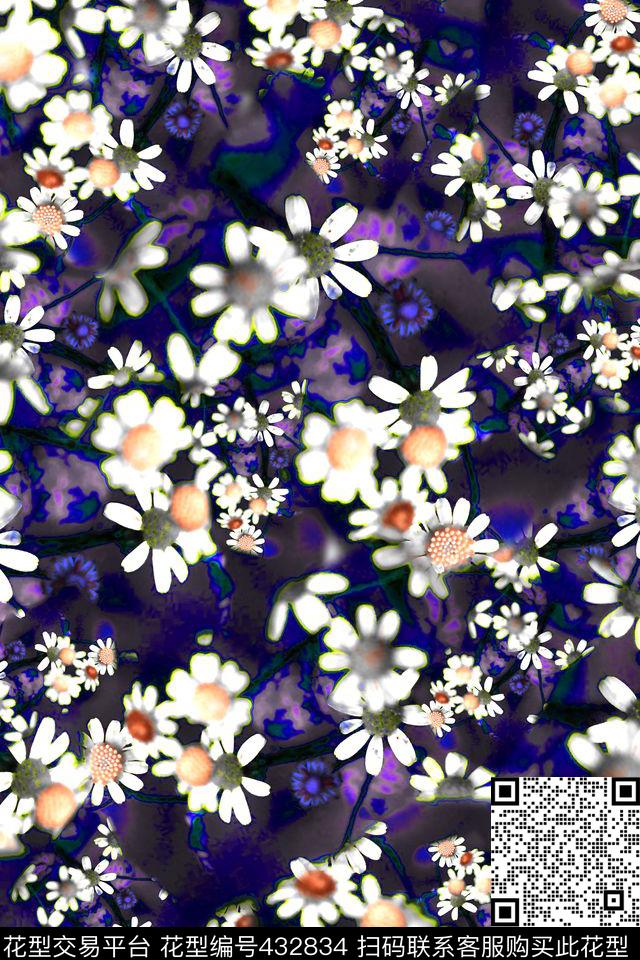 花卉菊花小花数码印花华亿平台下载（图片编号: 432834） - 瓦栏（Walan）