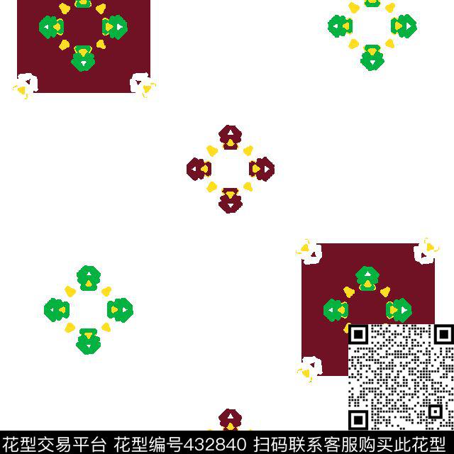 几何碎花方块传统印花华亿平台下载（图片编号: 432840） - 瓦栏（Walan）
