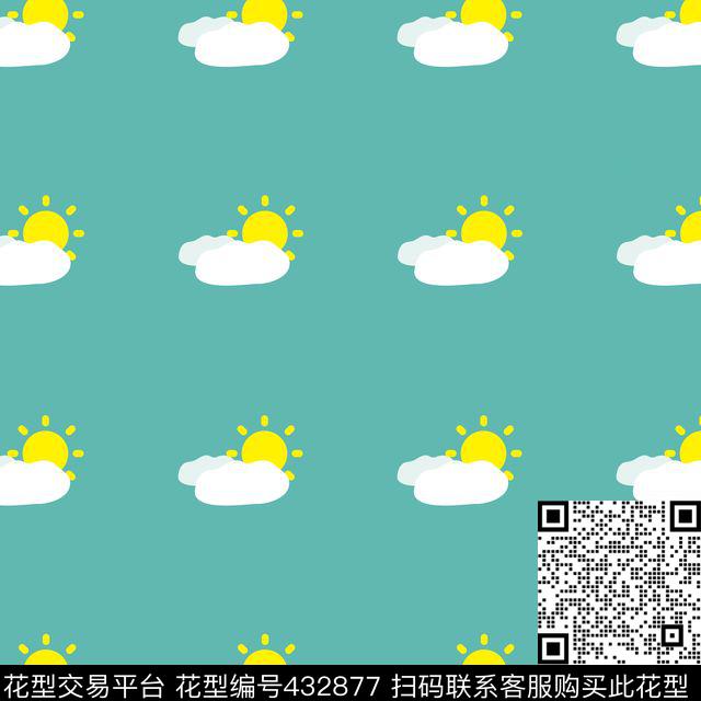卡通清新太阳多云传统印花华亿平台下载（图片编号: 432877） - 瓦栏（Walan）