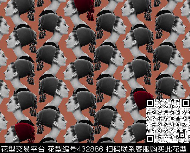 赫本波浪条纹传统印花华亿平台下载（图片编号: 432886） - 瓦栏（Walan）