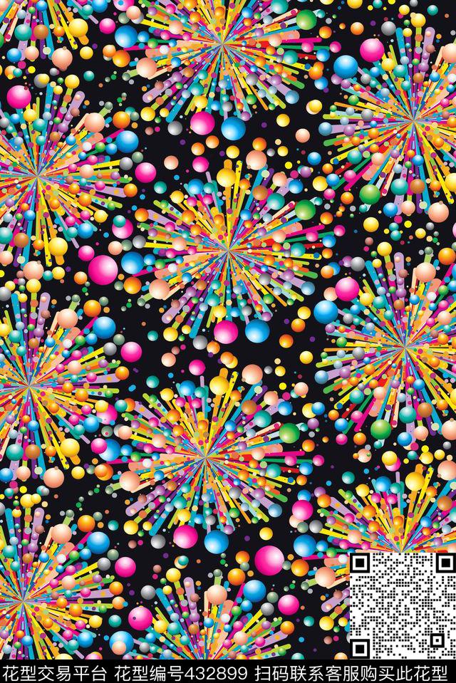 万花筒放射波点五彩波点休闲时尚放射波点数码数码印花华亿平台下载（图片编号: 432899） - 瓦栏（Walan）