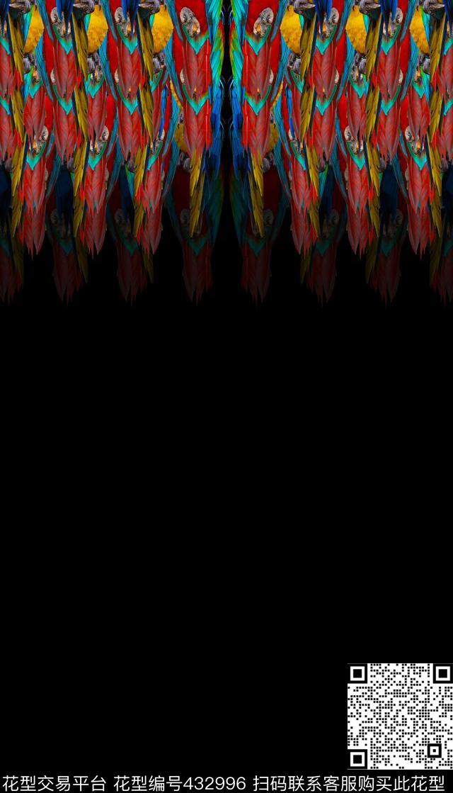 潮流复古鹦鹉数码印花华亿平台下载（图片编号: 432996） - 瓦栏（Walan）