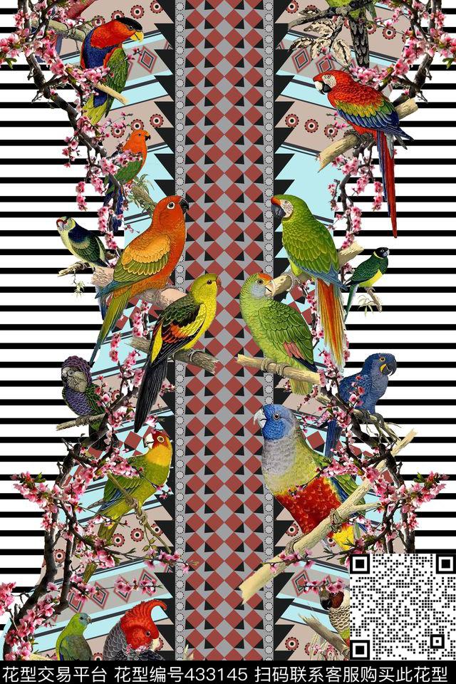 大牌定位几何方格流行时尚数码印花华亿平台下载（图片编号: 433145） - 瓦栏（Walan）