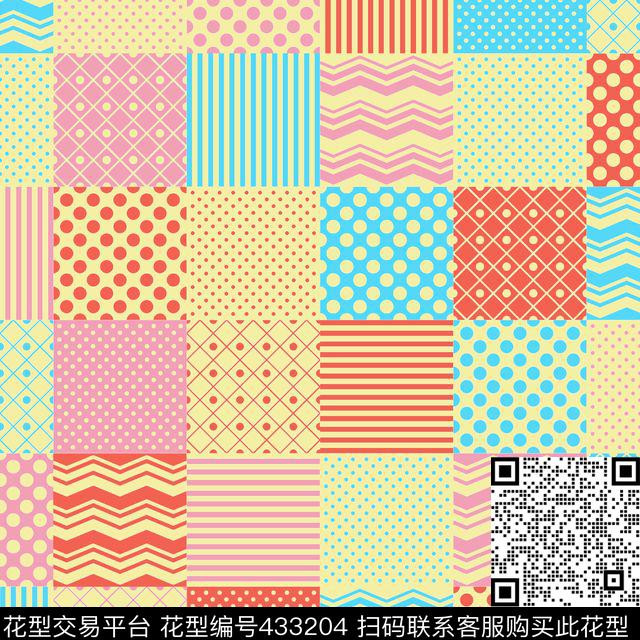 格子条纹圆点传统印花华亿平台下载（图片编号: 433204） - 瓦栏（Walan）
