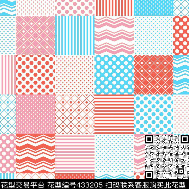 格子条纹圆点传统印花华亿平台下载（图片编号: 433205） - 瓦栏（Walan）