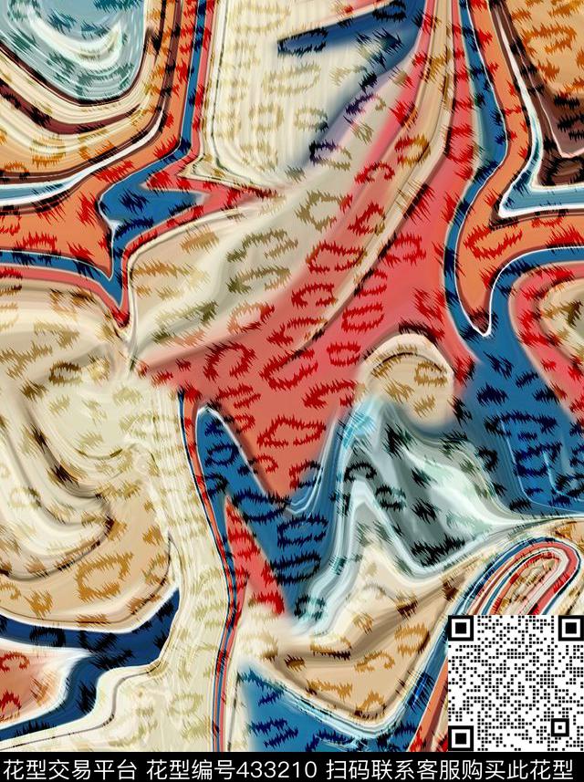 抽象服装面料数码印花华亿平台下载（图片编号: 433210） - 瓦栏（Walan）