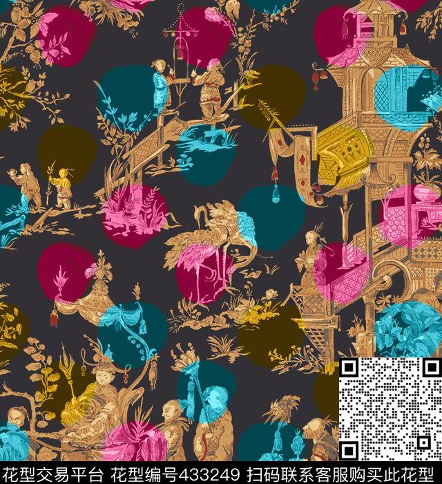 墙纸类清明图中国风数码印花华亿平台下载（图片编号: 433249） - 瓦栏（Walan）