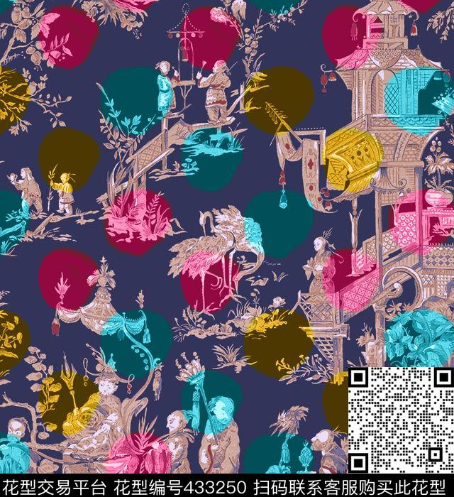 清明图中国风墙纸类数码印花华亿平台下载（图片编号: 433250） - 瓦栏（Walan）