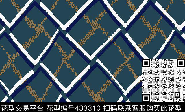 几何菱形蜂窝传统印花华亿平台下载（图片编号: 433310） - 瓦栏（Walan）