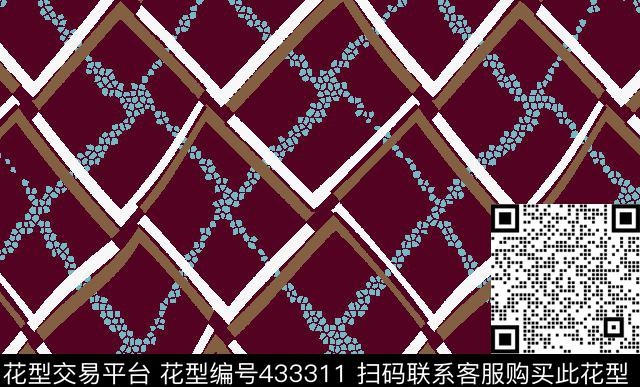 几何菱形蜂窝传统印花华亿平台下载（图片编号: 433311） - 瓦栏（Walan）