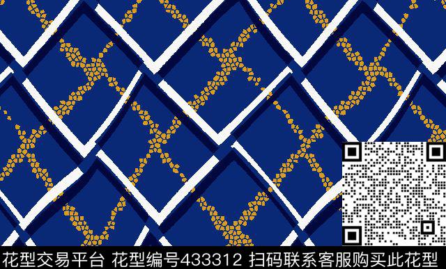 蜂窝几何菱形传统印花华亿平台下载（图片编号: 433312） - 瓦栏（Walan）