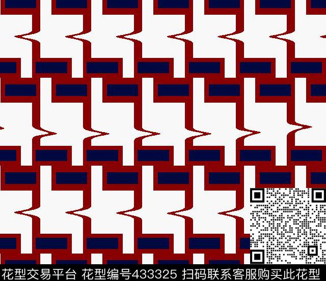 2色千鸟格几何华亿平台男装华亿平台传统印花华亿平台下载（图片编号: 433325） - 瓦栏（Walan）