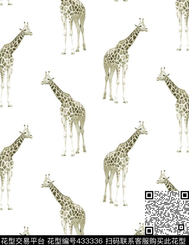 长颈鹿简约清新传统印花华亿平台下载（图片编号: 433336） - 瓦栏（Walan）