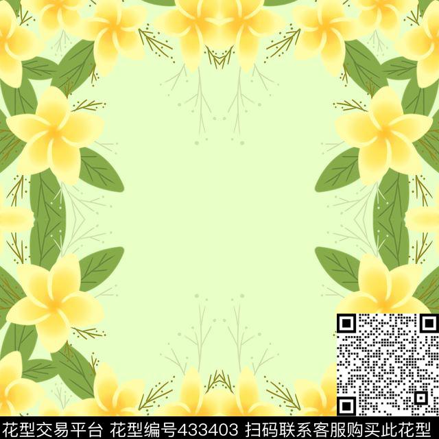 学院风花朵文艺传统印花华亿平台下载（图片编号: 433403） - 瓦栏（Walan）