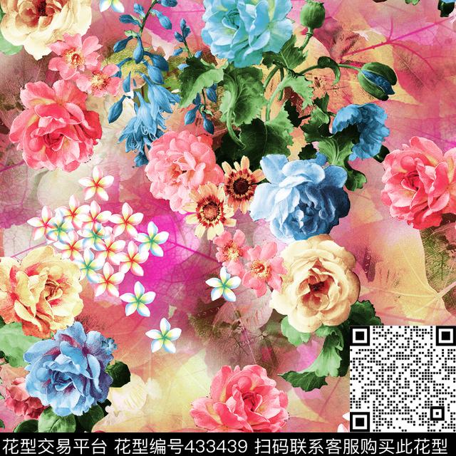 花卉数码华亿平台数码印花华亿平台下载（图片编号: 433439） - 瓦栏（Walan）
