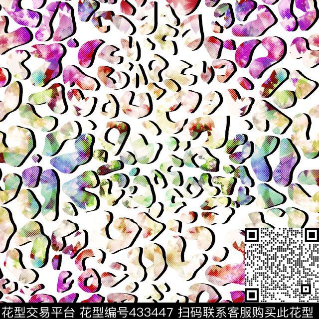 豹纹乱花流行数码印花华亿平台下载（图片编号: 433447） - 瓦栏（Walan）