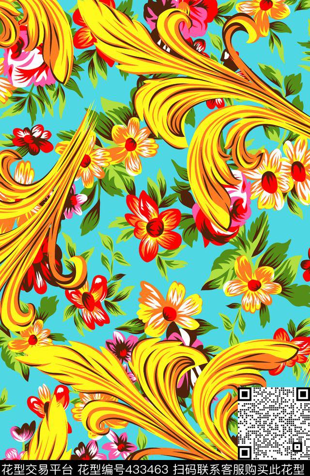 名族风简单大方清晰传统印花华亿平台下载（图片编号: 433463） - 瓦栏（Walan）