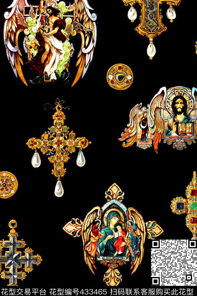 欧式耶稣雕像宝石珠宝数码印花华亿平台下载（图片编号: 433465） - 瓦栏（Walan）