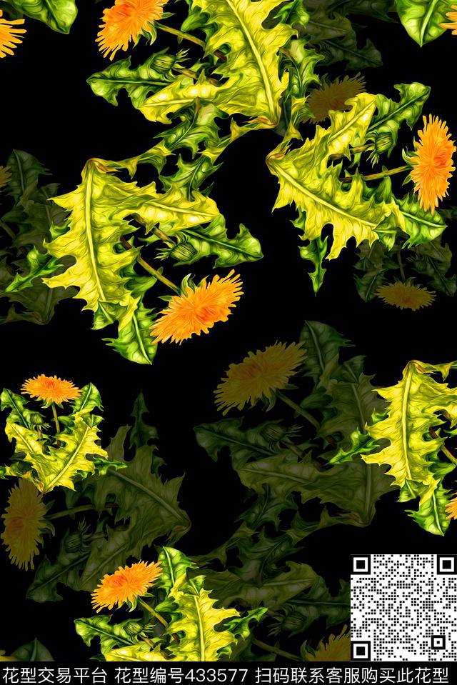 田园风花卉波浪数码印花华亿平台下载（图片编号: 433577） - 瓦栏（Walan）