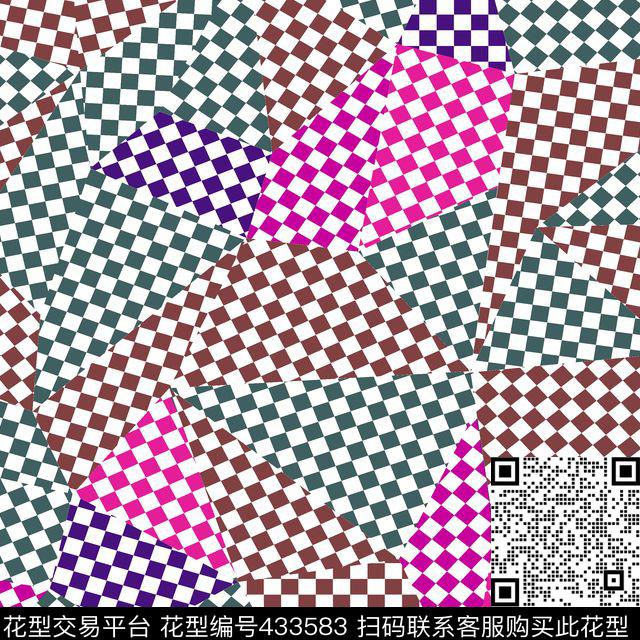 几何错格波西米亚传统印花华亿平台下载（图片编号: 433583） - 瓦栏（Walan）