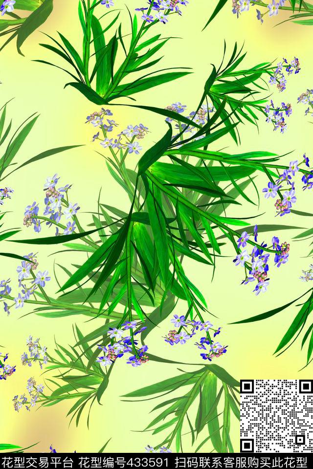 田园风花卉数码印花华亿平台下载（图片编号: 433591） - 瓦栏（Walan）