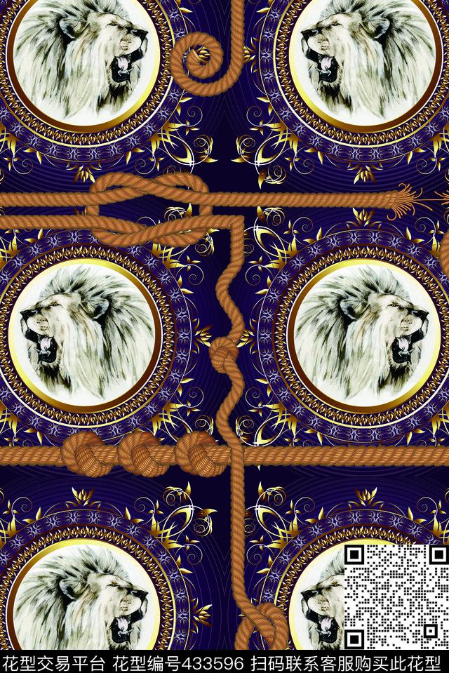 潮牌狮子欧式数码印花华亿平台下载（图片编号: 433596） - 瓦栏（Walan）