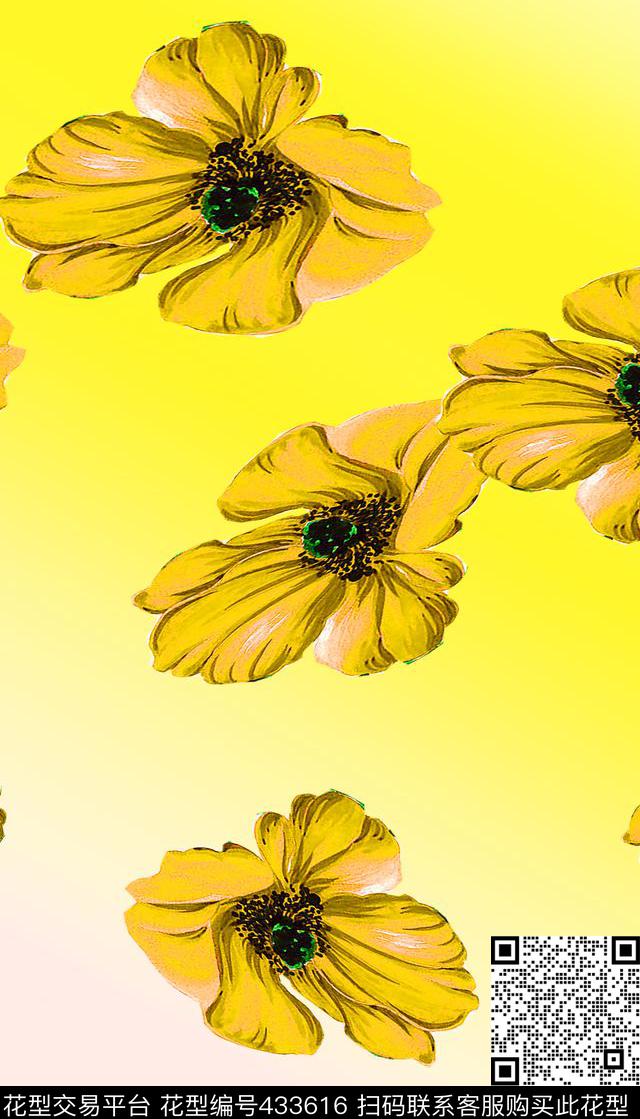 田园风麦色花卉数码印花华亿平台下载（图片编号: 433616） - 瓦栏（Walan）