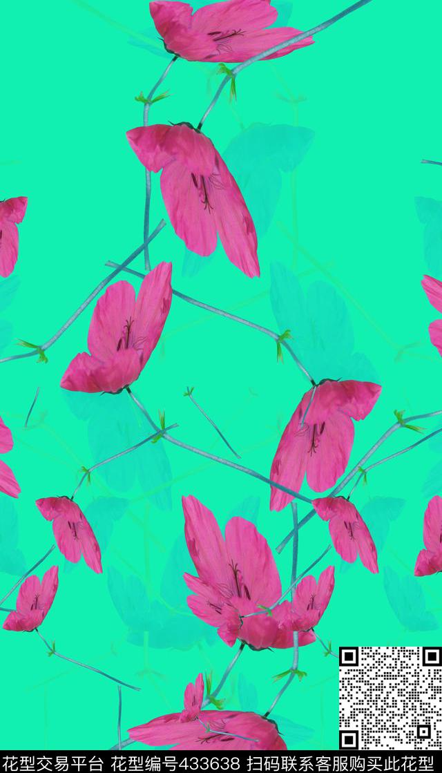 清新田园风自然数码印花华亿平台下载（图片编号: 433638） - 瓦栏（Walan）