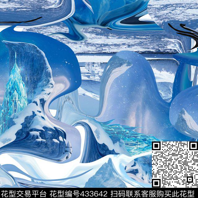 冰川潮流复古数码印花华亿平台下载（图片编号: 433642） - 瓦栏（Walan）