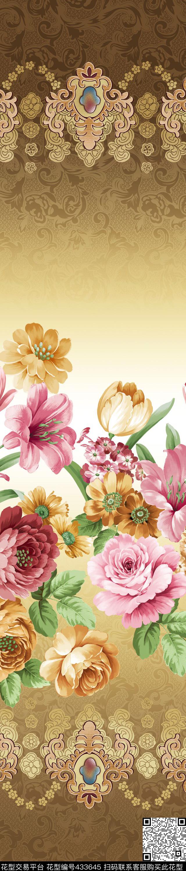 富贵花卉家纺传统印花华亿平台下载（图片编号: 433645） - 瓦栏（Walan）
