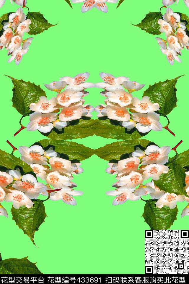 花环时尚田园风数码印花华亿平台下载（图片编号: 433691） - 瓦栏（Walan）