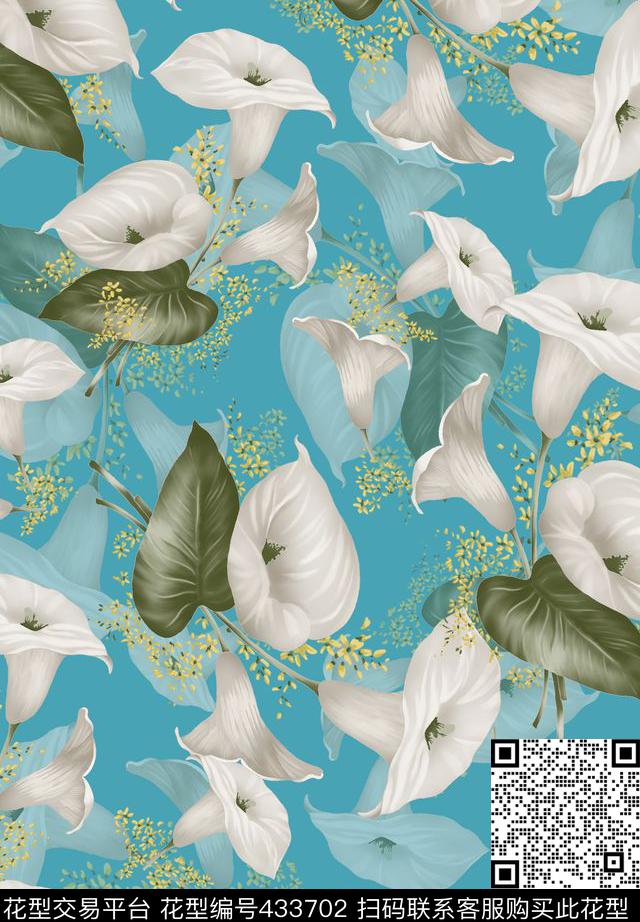高贵花卉欧美风数码印花华亿平台下载（图片编号: 433702） - 瓦栏（Walan）