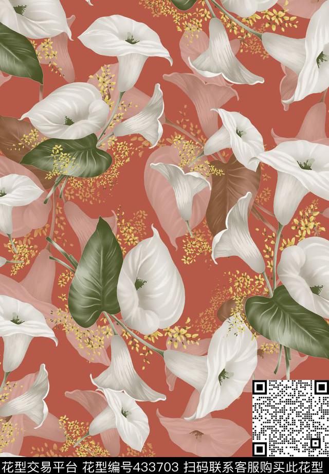 时尚大牌高贵手绘数码印花华亿平台下载（图片编号: 433703） - 瓦栏（Walan）