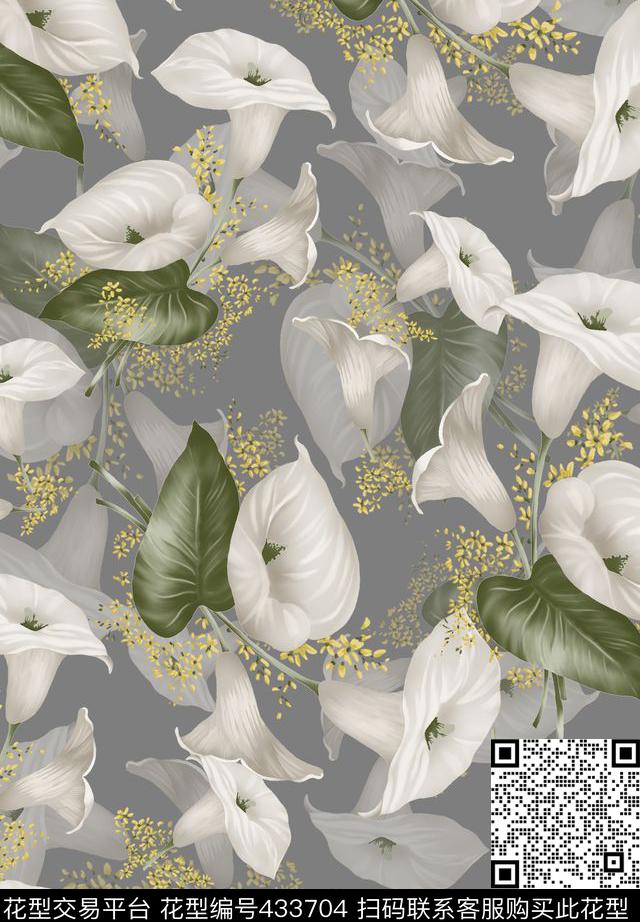 时尚大牌高贵手绘数码印花华亿平台下载（图片编号: 433704） - 瓦栏（Walan）