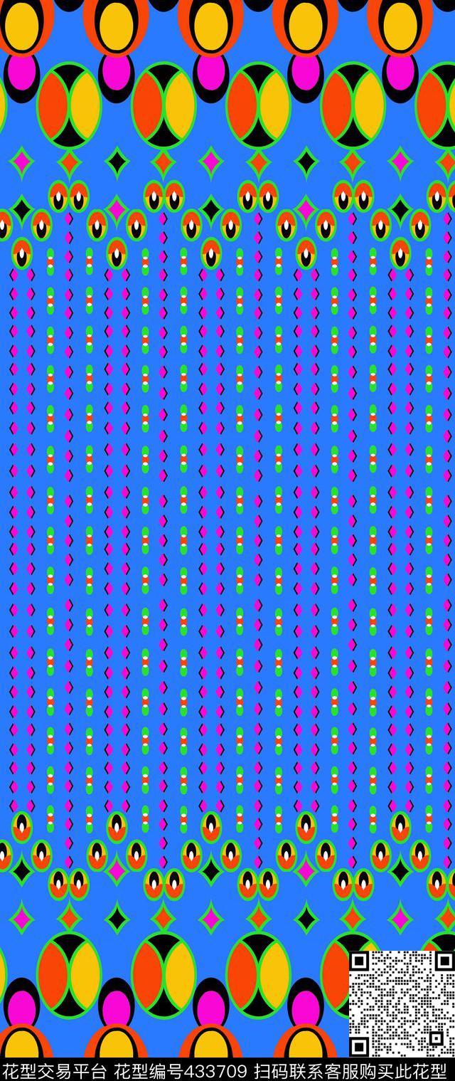 传统印花圆圈几何双边定位印花传统印花华亿平台下载（图片编号: 433709） - 瓦栏（Walan）