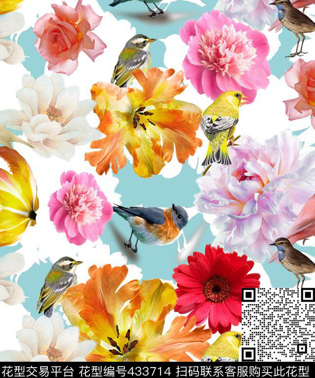 3D花卉纯色动物数码印花华亿平台下载（图片编号: 433714） - 瓦栏（Walan）