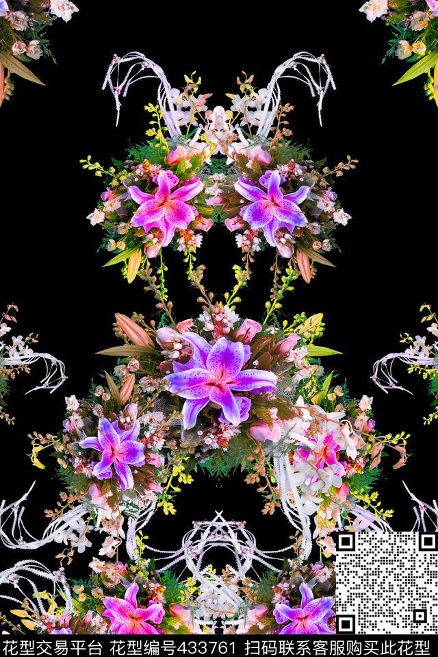 宫廷风高贵花影数码印花华亿平台下载（图片编号: 433761） - 瓦栏（Walan）