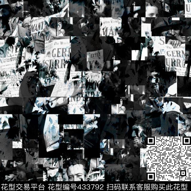 报纸潮流衬衫华亿平台数码印花华亿平台下载（图片编号: 433792） - 瓦栏（Walan）