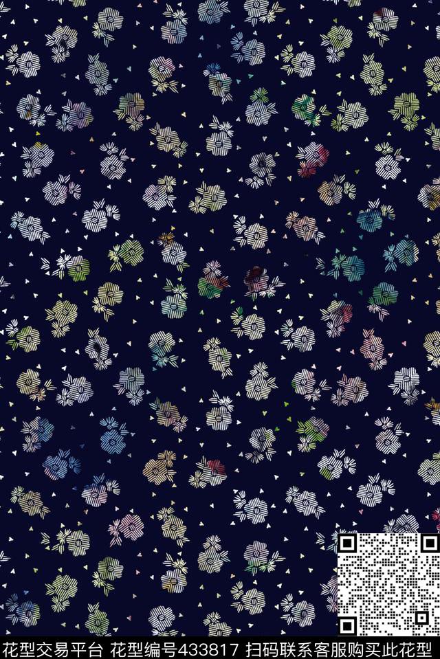 花卉可爱卡通可爱水彩小花数码印花华亿平台下载（图片编号: 433817） - 瓦栏（Walan）