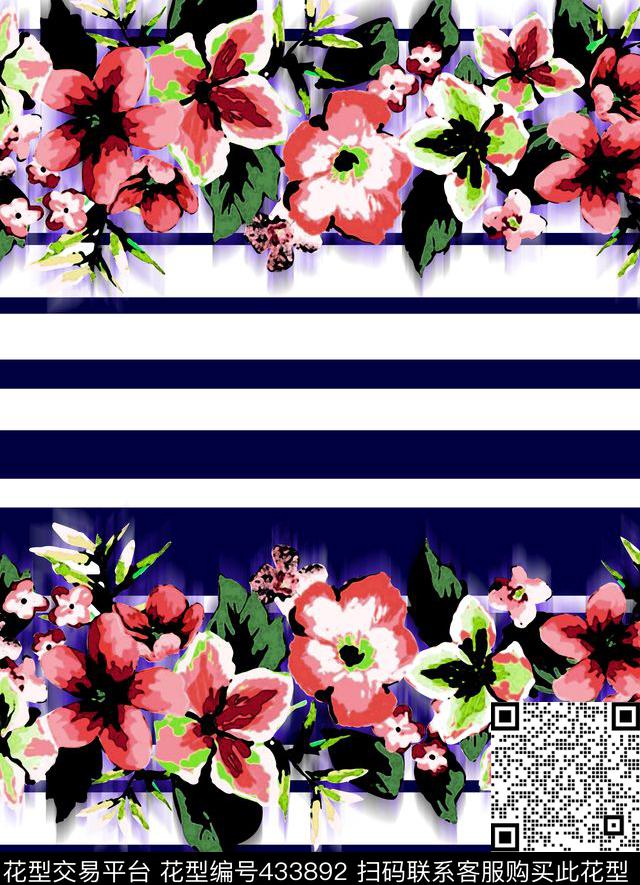 春夏定位横条数码印花华亿平台下载（图片编号: 433892） - 瓦栏（Walan）