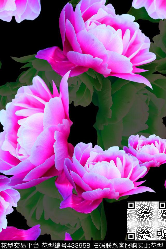 中国风妖艳亮眼人数码印花华亿平台下载（图片编号: 433958） - 瓦栏（Walan）