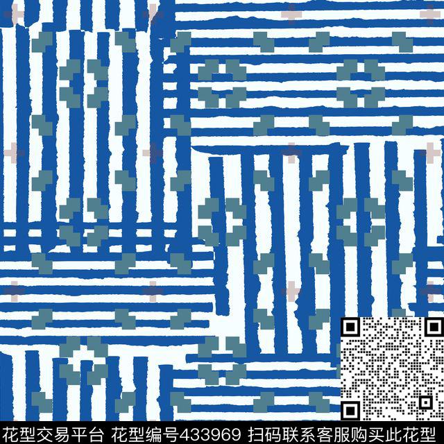 条纹方点时尚传统印花华亿平台下载（图片编号: 433969） - 瓦栏（Walan）