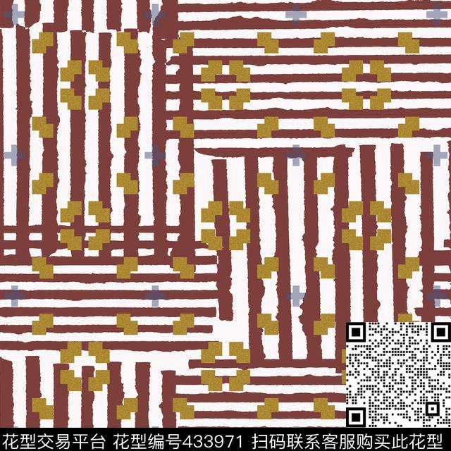 条纹方点时尚传统印花华亿平台下载（图片编号: 433971） - 瓦栏（Walan）