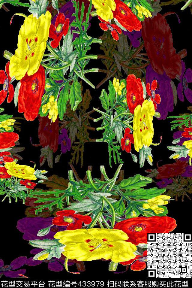 热带风情花卉迷人数码印花华亿平台下载（图片编号: 433979） - 瓦栏（Walan）