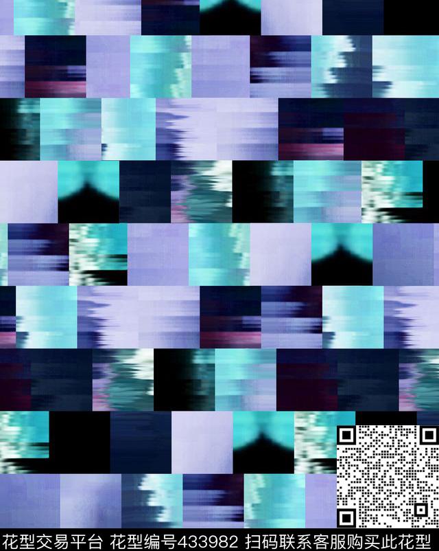 抽象几何方块数码印花华亿平台下载（图片编号: 433982） - 瓦栏（Walan）