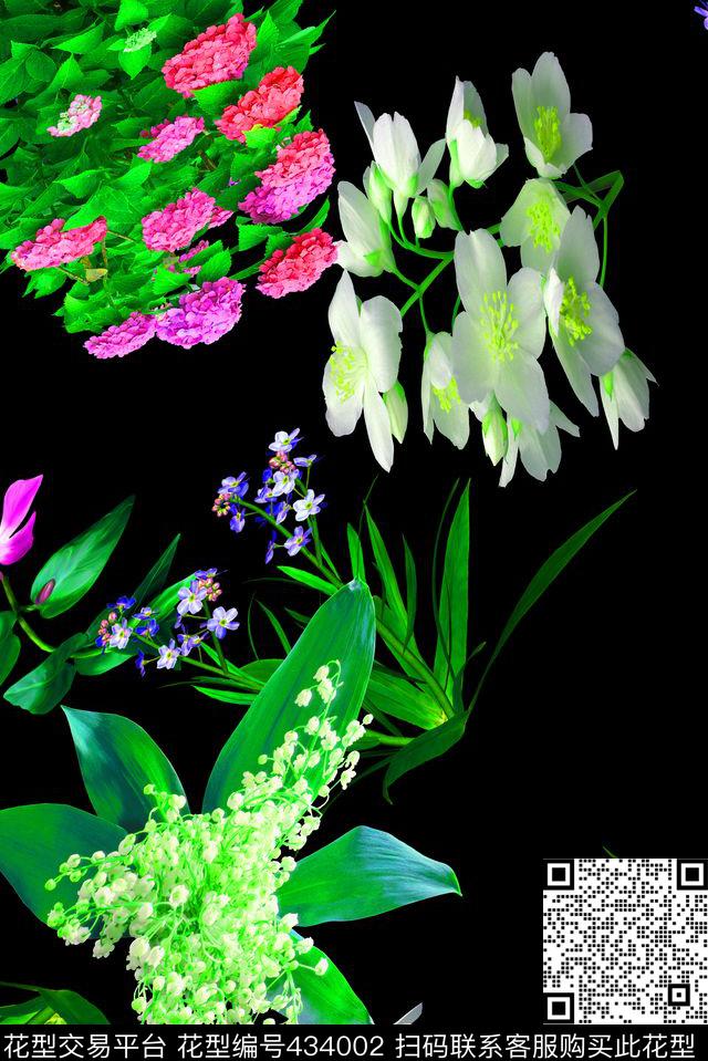 中国风时尚花卉数码印花华亿平台下载（图片编号: 434002） - 瓦栏（Walan）