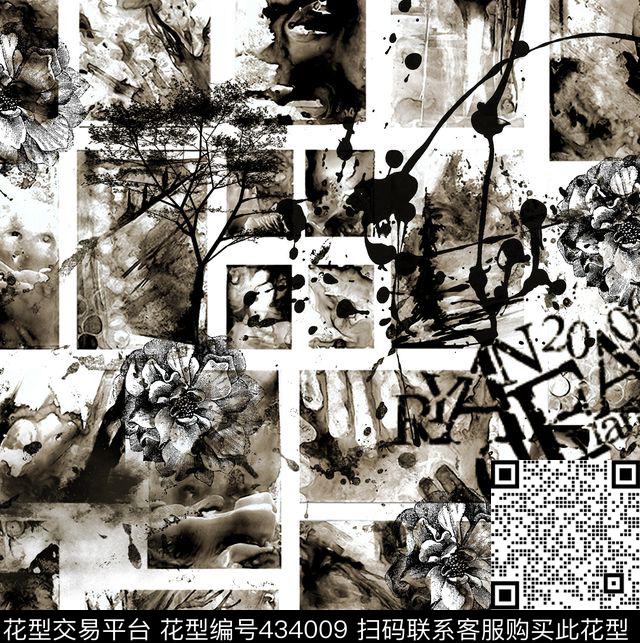 T桖花卉肌理数码印花华亿平台下载（图片编号: 434009） - 瓦栏（Walan）