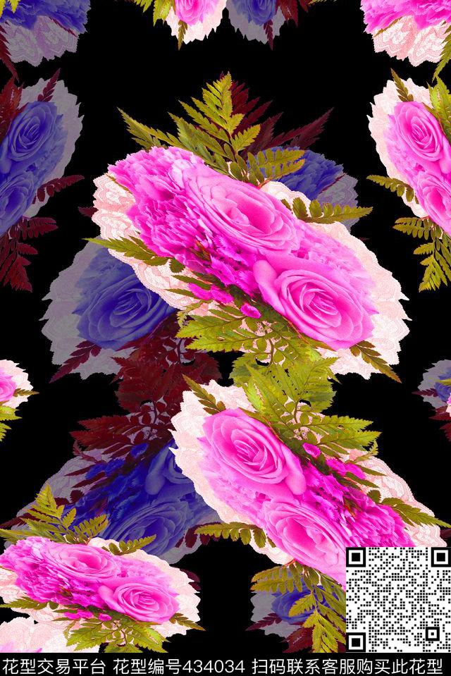 田园窜花花卉数码印花华亿平台下载（图片编号: 434034） - 瓦栏（Walan）