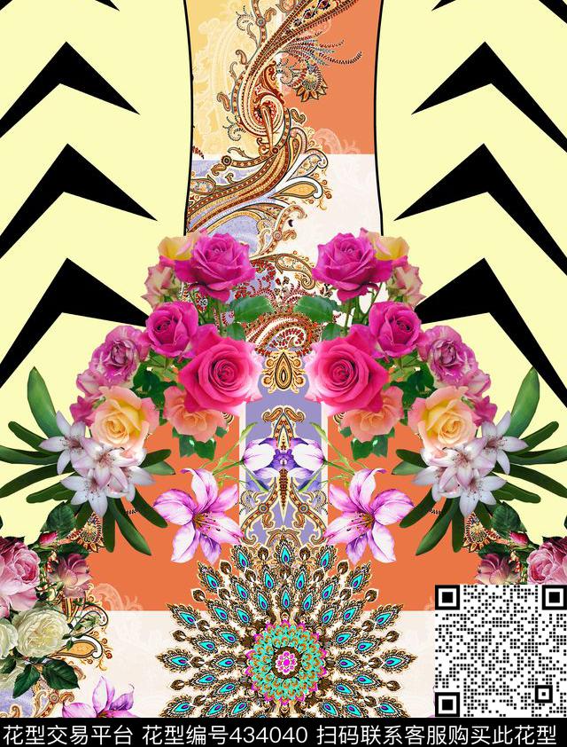 欧美包臀火腿纹定位时尚大牌数码印花华亿平台下载（图片编号: 434040） - 瓦栏（Walan）